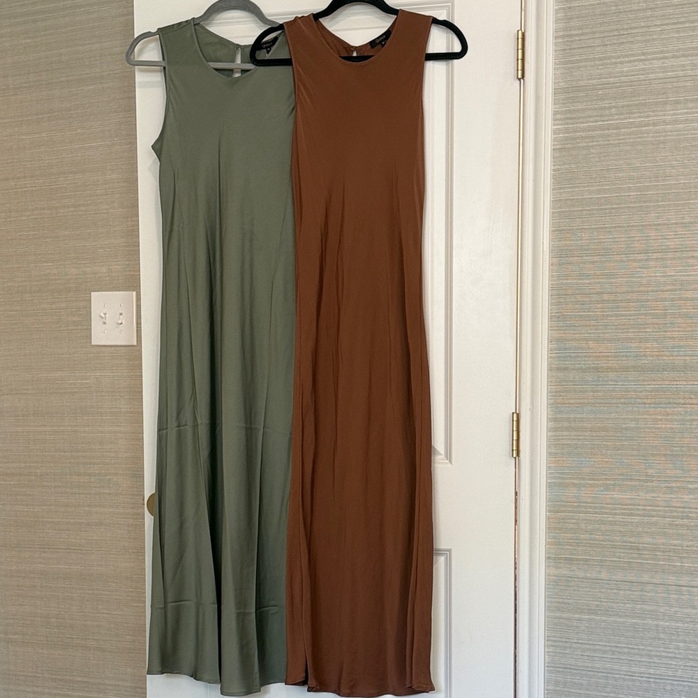 Quince washable silk dress- two for the price of one! - Green and Brown
